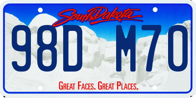 SD license plate 98DM70