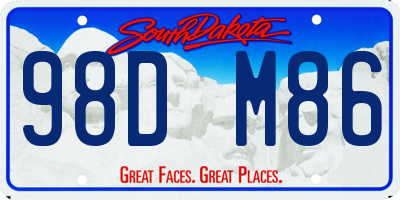 SD license plate 98DM86