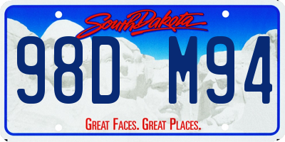 SD license plate 98DM94