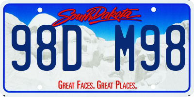 SD license plate 98DM98