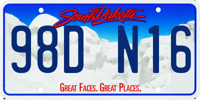 SD license plate 98DN16