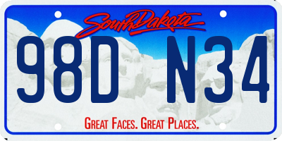 SD license plate 98DN34