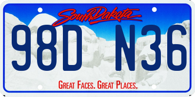 SD license plate 98DN36