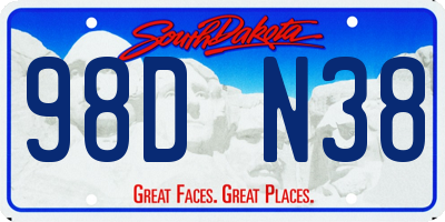 SD license plate 98DN38