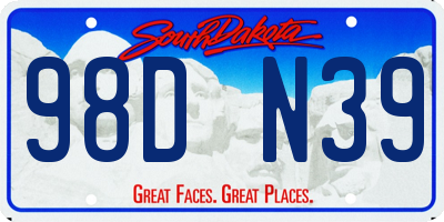 SD license plate 98DN39