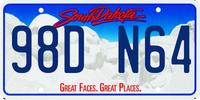 SD license plate 98DN64