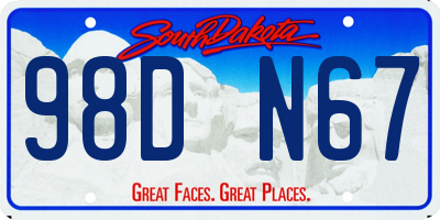 SD license plate 98DN67