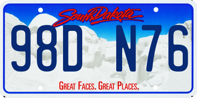SD license plate 98DN76
