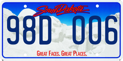 SD license plate 98DO06