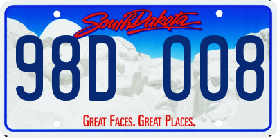 SD license plate 98DO08