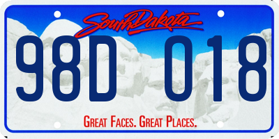 SD license plate 98DO18