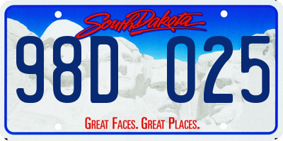SD license plate 98DO25
