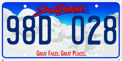 SD license plate 98DO28