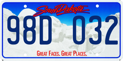 SD license plate 98DO32