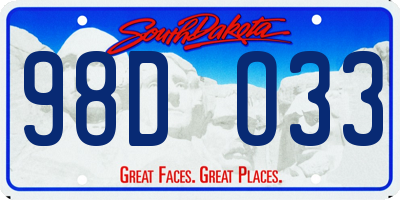 SD license plate 98DO33