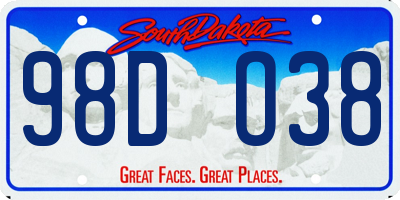 SD license plate 98DO38