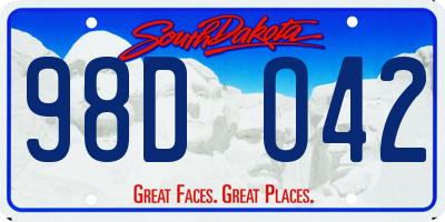 SD license plate 98DO42