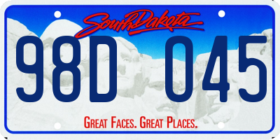 SD license plate 98DO45