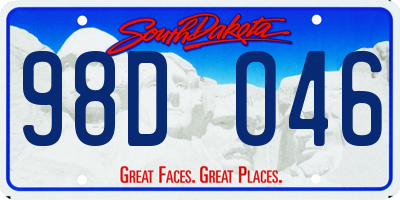 SD license plate 98DO46