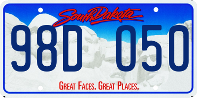 SD license plate 98DO50