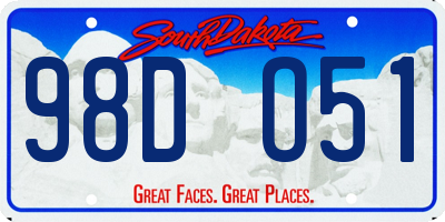 SD license plate 98DO51