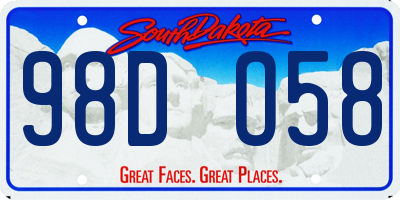 SD license plate 98DO58