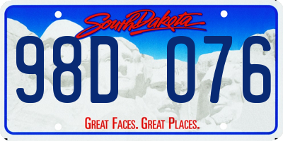 SD license plate 98DO76