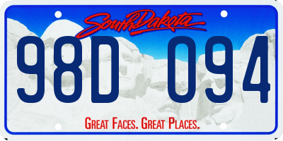 SD license plate 98DO94