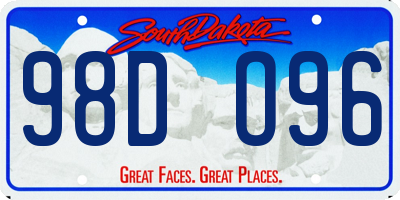 SD license plate 98DO96
