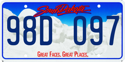 SD license plate 98DO97