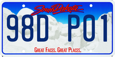 SD license plate 98DP01
