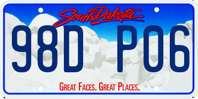 SD license plate 98DP06