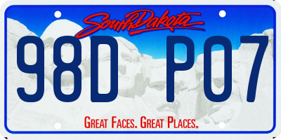 SD license plate 98DP07