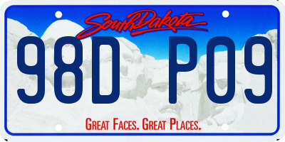 SD license plate 98DP09
