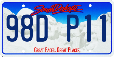SD license plate 98DP11