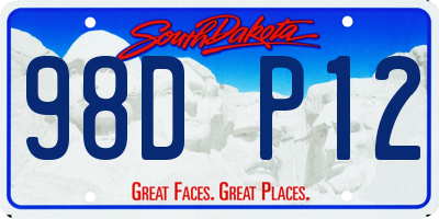 SD license plate 98DP12