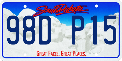 SD license plate 98DP15