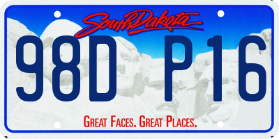 SD license plate 98DP16