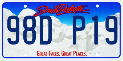 SD license plate 98DP19