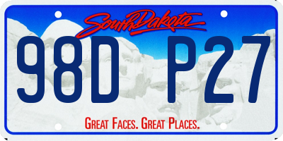 SD license plate 98DP27