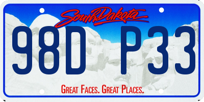 SD license plate 98DP33