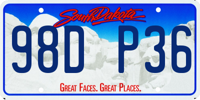 SD license plate 98DP36
