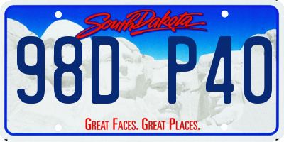 SD license plate 98DP40