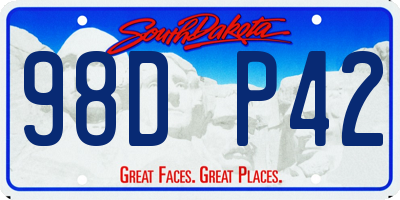 SD license plate 98DP42