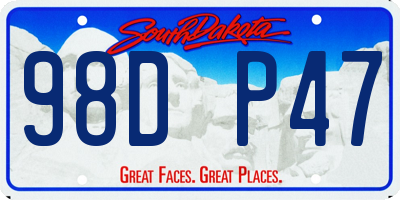 SD license plate 98DP47