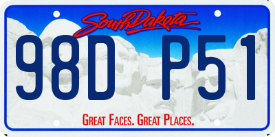 SD license plate 98DP51