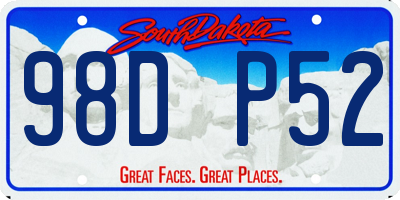 SD license plate 98DP52