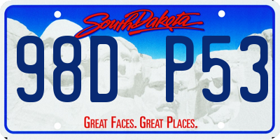 SD license plate 98DP53