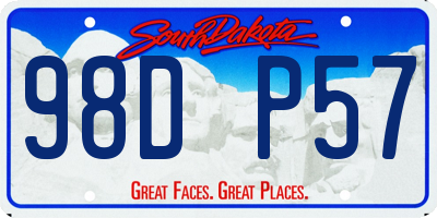 SD license plate 98DP57