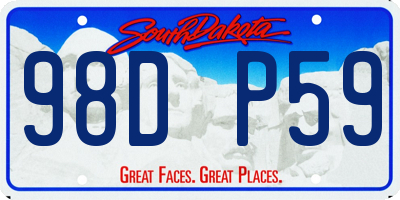 SD license plate 98DP59